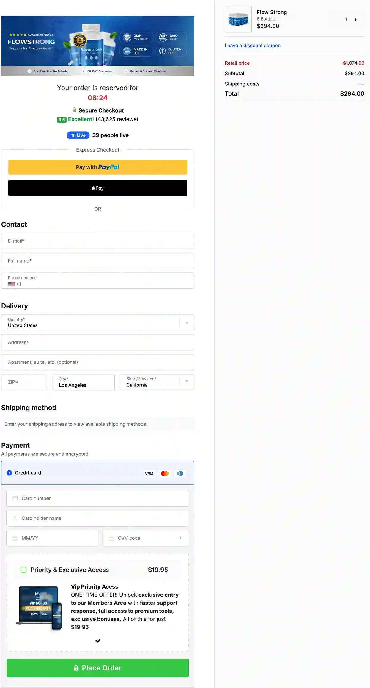 FlowStrong Secure Payment &ndash; All Major Cards, SSL Encrypted, Discreet Delivery